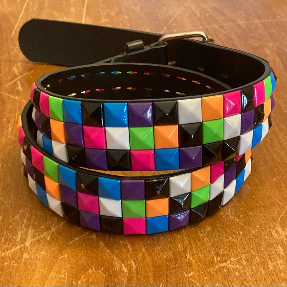 Vintage 2000s colorful studed belt